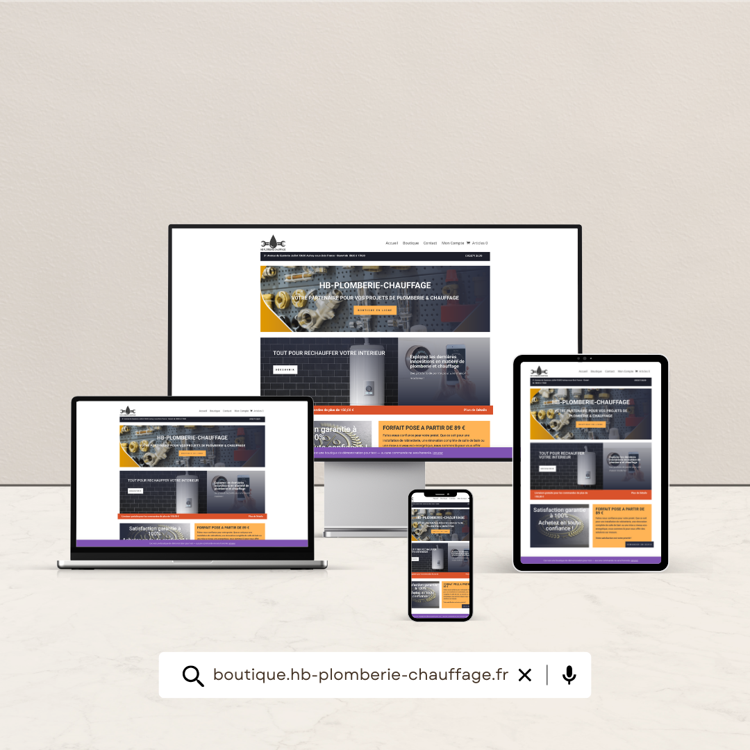 création site e-commerce  boutique en ligne plomberie
